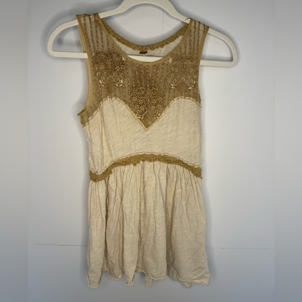 Free People flowy, beaded tank size 6